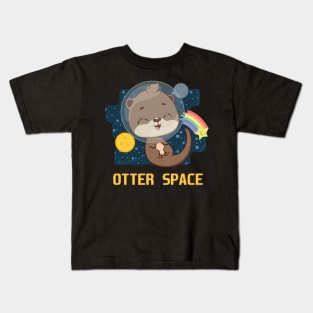 Otter space pun design Kids T-Shirt